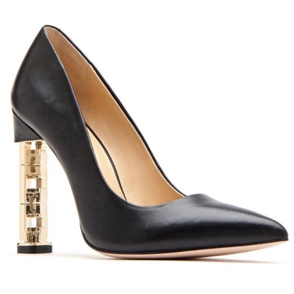 Katy Perry Collections Shoes - Katy Perry Matte Black The Suzzie Chain Heel Pumps